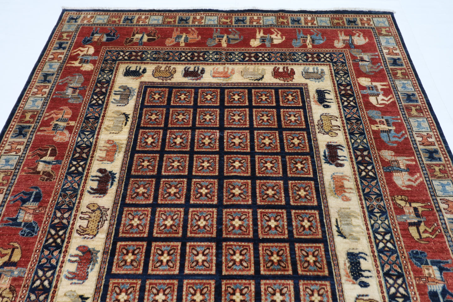 196 x 293 cm | Pazyryk Afghan Tribal Hand Knotted Veg Dye Wool carpet