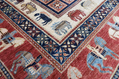 196 x 293 cm | Pazyryk Afghan Tribal Hand Knotted Veg Dye Wool carpet