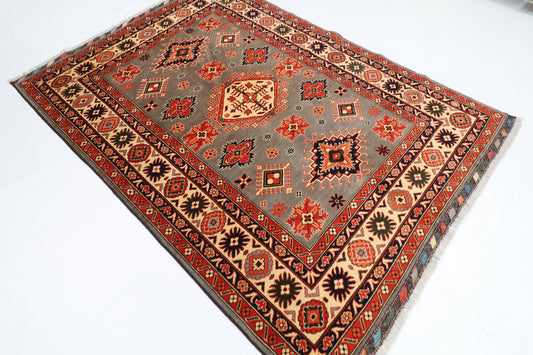 171 x 242 cm | Oriental Kazak Area Rug Afghan Hand Knotted Soft Wool carpet
