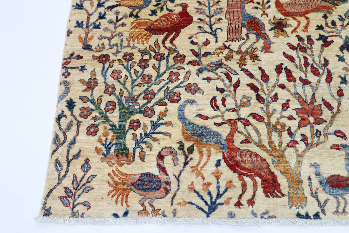 148 x 200 cm | Birds Afghan Tribal Hand Knotted Veg Dye Wool carpet