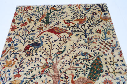 148 x 200 cm | Birds Afghan Tribal Hand Knotted Veg Dye Wool carpet
