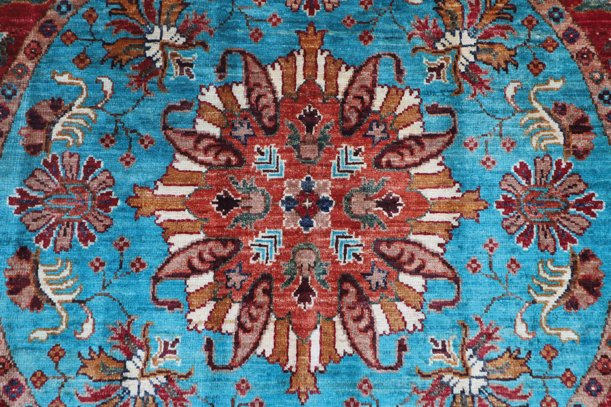 245 × 301 سم | سجادة أفغانية بتصميم كايروس منسوجة يدوياً من صوف مصبوغ طبيعياً