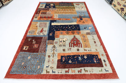 199 x 297 cm | Gabbeh Afghan Tribal Hand Knotted Veg Dye Wool carpet