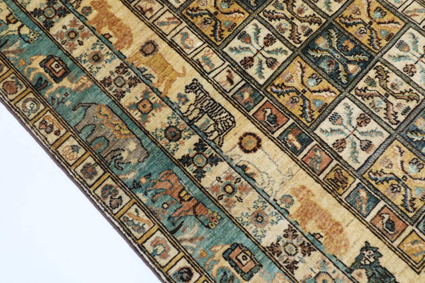 124 x 181 cm | Animal Oriental Area Rug Afghan Hand Knotted Veg Dye Wool carpet