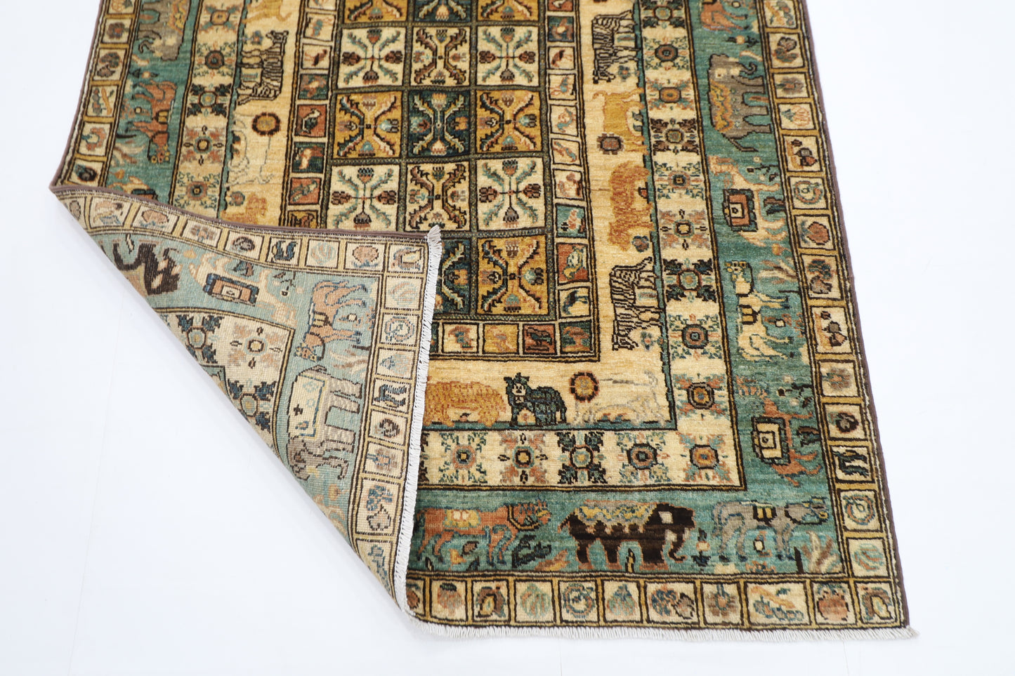 124 x 181 cm | Animal Oriental Area Rug Afghan Hand Knotted Veg Dye Wool carpet