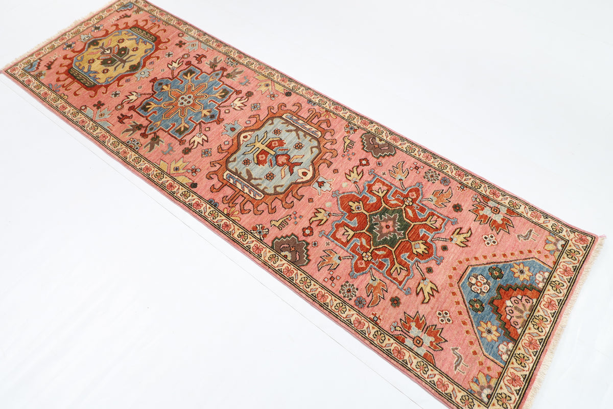 77 x 243 cm | Waziri Runner Design Hand Knotted Veg Dye Wool Afghan Carpet