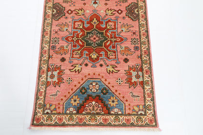 77 x 243 cm | Waziri Runner Design Hand Knotted Veg Dye Wool Afghan Carpet