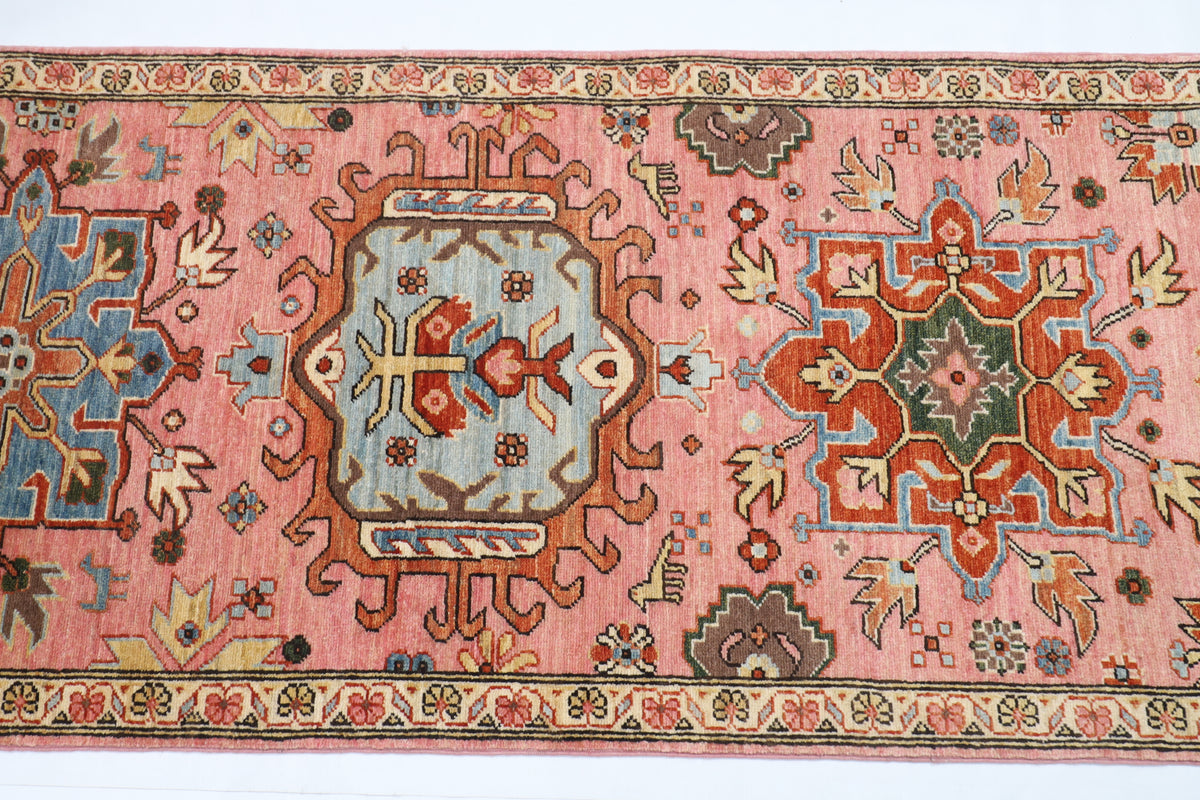 77 x 243 cm | Waziri Runner Design Hand Knotted Veg Dye Wool Afghan Carpet