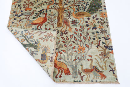 124 x 183 cm | Birds Oriental Area Rug Afghan Hand Knotted Veg Dye Wool carpet