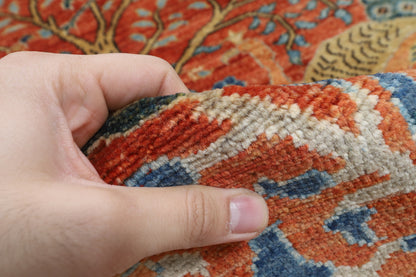 83 x 394 cm | Birds Runner Design Hand Knotted Veg Dye Wool Afghan Carpet