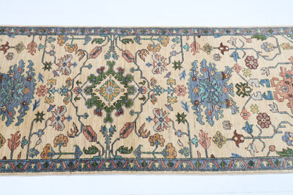 80 x 350 cm | Bidjar Runner Design Hand Knotted Veg Dye Wool Afghan Carpet