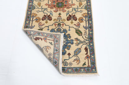 80 x 350 cm | Bidjar Runner Design Hand Knotted Veg Dye Wool Afghan Carpet