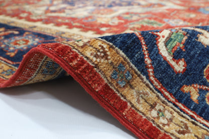 167 x 244 cm | Heriz Red Oriental Area Rug Afghan Hand Knotted Veg Dye Wool carpet