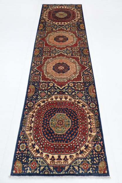 84 x 303 cm | mamluk Runner Design Hand Knotted Veg Dye Wool Afghan Carpet