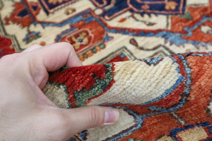 167 x 244 cm | Heriz Red Oriental Area Rug Afghan Hand Knotted Veg Dye Wool carpet