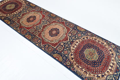 84 x 303 cm | mamluk Runner Design Hand Knotted Veg Dye Wool Afghan Carpet