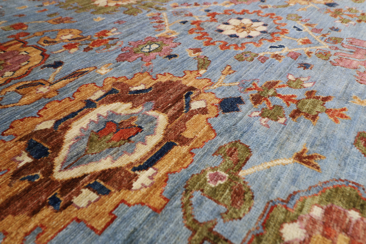 210 x 300 cm | Floral Gray Oriental Area Rug Afghan Hand Knotted Veg Dye Wool carpet