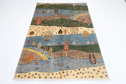 150 x 204 cm | Tree of life Oriental Area Rug Afghan Hand Knotted Veg Dye Wool carpet