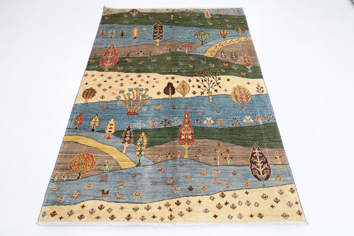 150 x 204 cm | Tree of life Oriental Area Rug Afghan Hand Knotted Veg Dye Wool carpet