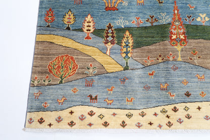 150 x 204 cm | Tree of life Oriental Area Rug Afghan Hand Knotted Veg Dye Wool carpet