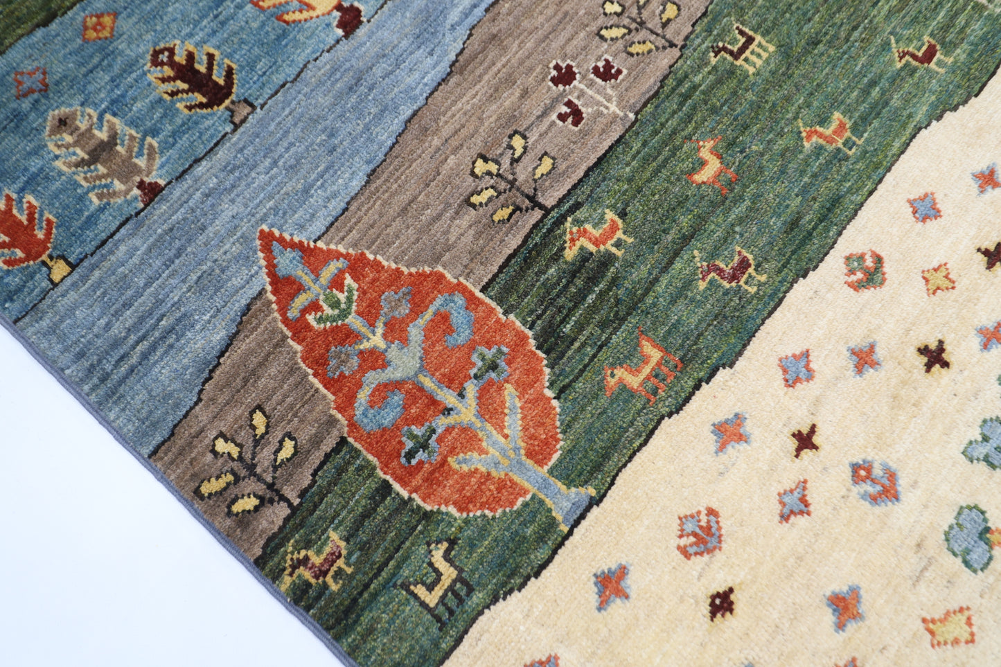 150 x 204 cm | Tree of life Oriental Area Rug Afghan Hand Knotted Veg Dye Wool carpet