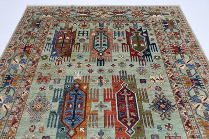 208 x 299 cm | Baluch Afghan Tribal Hand Knotted Veg Dye Wool carpet