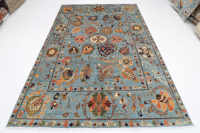 213 x 299 cm | Suzani Oriental Area Rug Afghan Hand Knotted Veg Dye Wool carpet