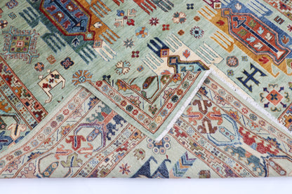 208 x 299 cm | Baluch Afghan Tribal Hand Knotted Veg Dye Wool carpet