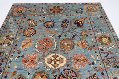 213 x 299 cm | Suzani Oriental Area Rug Afghan Hand Knotted Veg Dye Wool carpet