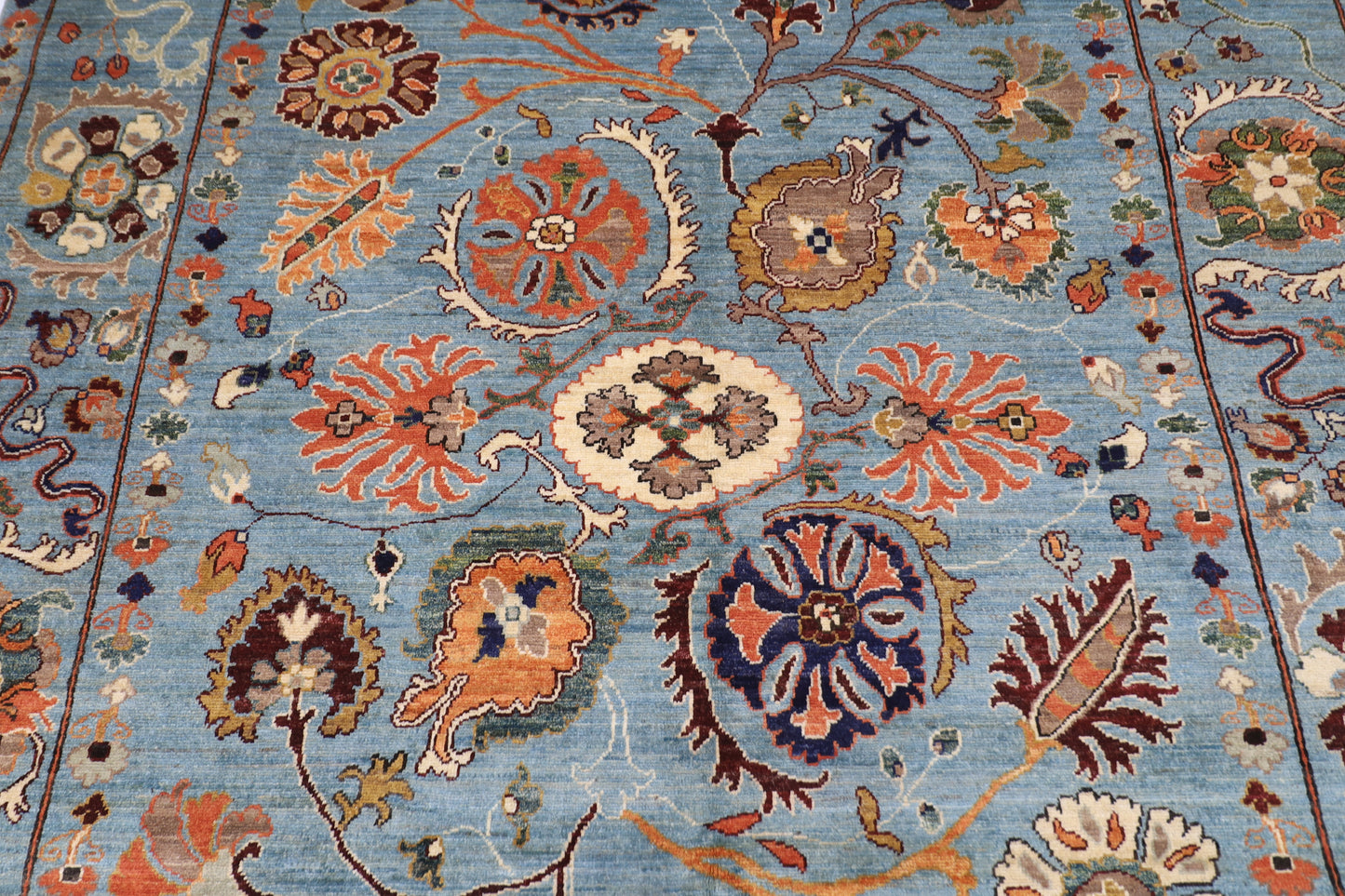213 x 299 cm | Suzani Oriental Area Rug Afghan Hand Knotted Veg Dye Wool carpet