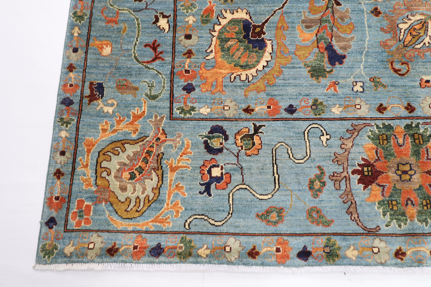 213 x 299 cm | Suzani Oriental Area Rug Afghan Hand Knotted Veg Dye Wool carpet