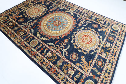 200 x 293 cm | Suzani Afghan Tribal Hand Knotted Veg Dye Wool carpet