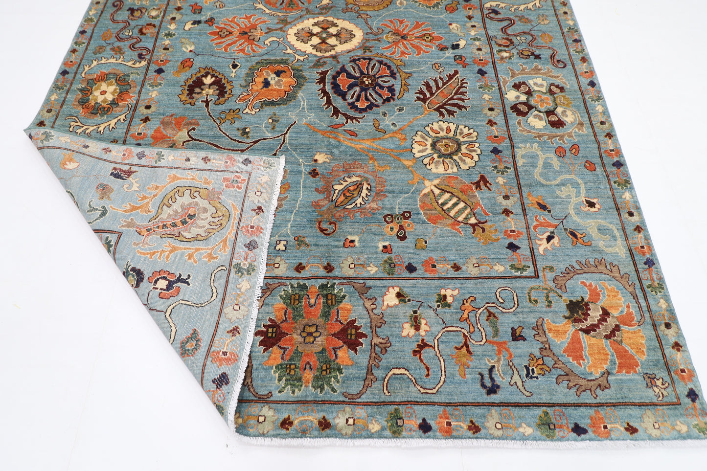 213 x 299 cm | Suzani Oriental Area Rug Afghan Hand Knotted Veg Dye Wool carpet