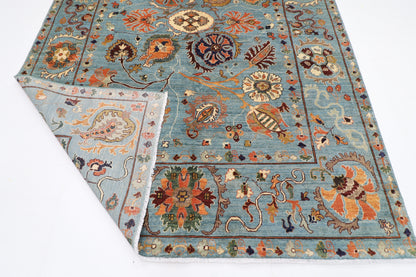 213 x 299 cm | Suzani Oriental Area Rug Afghan Hand Knotted Veg Dye Wool carpet