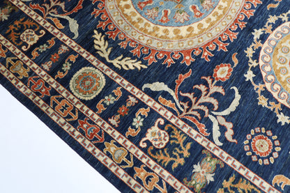 200 x 293 cm | Suzani Afghan Tribal Hand Knotted Veg Dye Wool carpet