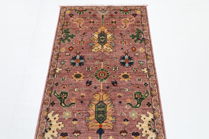 84 x 304 cm | Floral Runner Design Hand Knotted Veg Dye Wool Afghan Carpet