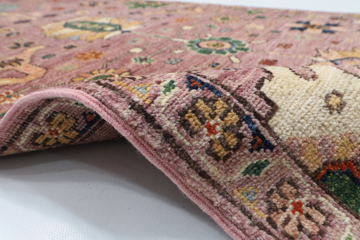 84 x 304 cm | Floral Runner Design Hand Knotted Veg Dye Wool Afghan Carpet