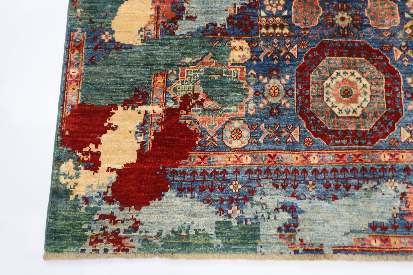 156 x 207 cm |  Mamluk Abstract Oriental Area Rug Afghan Hand Knotted Veg Dye Wool carpet