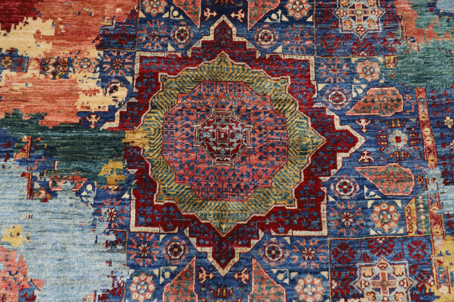 156 x 207 cm |  Mamluk Abstract Oriental Area Rug Afghan Hand Knotted Veg Dye Wool carpet