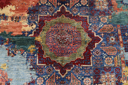 156 x 207 cm |  Mamluk Abstract Oriental Area Rug Afghan Hand Knotted Veg Dye Wool carpet