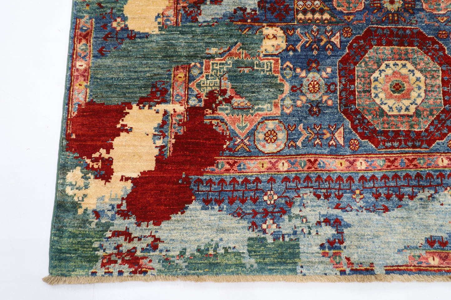 156 x 207 cm |  Mamluk Abstract Oriental Area Rug Afghan Hand Knotted Veg Dye Wool carpet