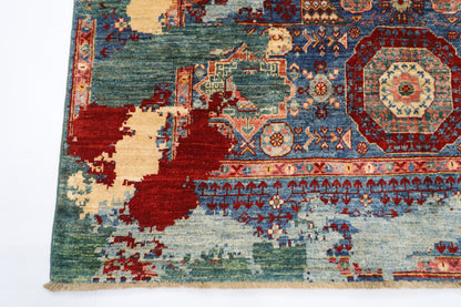 156 x 207 cm |  Mamluk Abstract Oriental Area Rug Afghan Hand Knotted Veg Dye Wool carpet