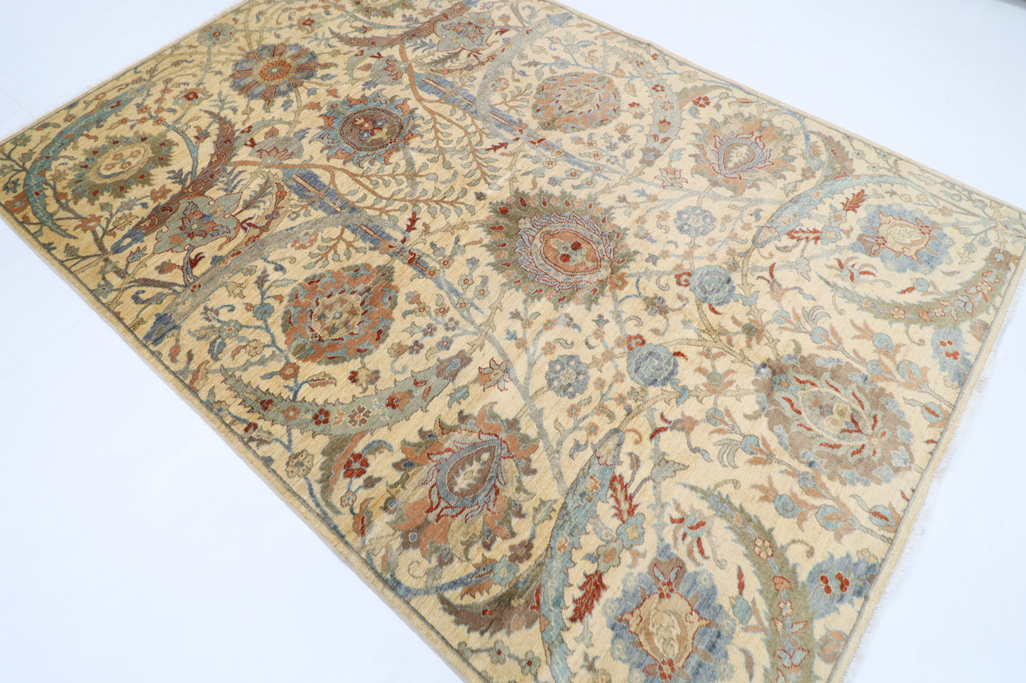 189 x 271 cm | Bidjar Beige  Oriental Area Rug Afghan Hand Knotted Veg Dye Wool carpet