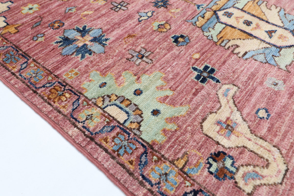 87 x 419 cm | Floral Runner Design Hand Knotted Veg Dye Wool Afghan Carpet