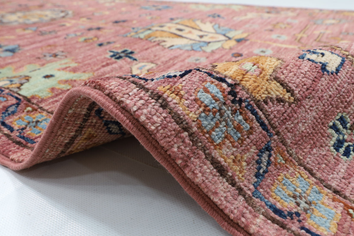 87 x 419 cm | Floral Runner Design Hand Knotted Veg Dye Wool Afghan Carpet