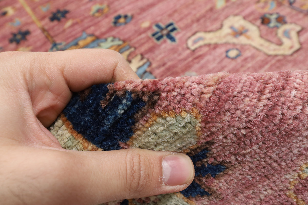 87 x 419 cm | Floral Runner Design Hand Knotted Veg Dye Wool Afghan Carpet