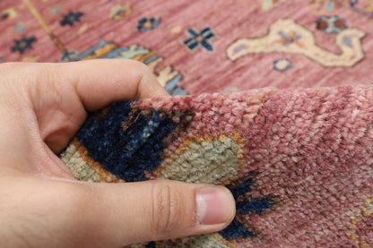 87 x 419 cm | Floral Runner Design Hand Knotted Veg Dye Wool Afghan Carpet