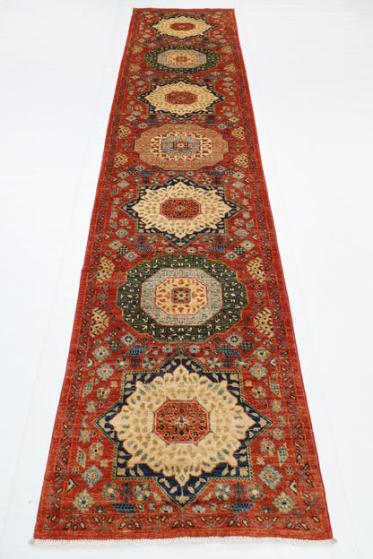 84 x 345 cm | mamluk Runner Design Hand Knotted Veg Dye Wool Afghan Carpet