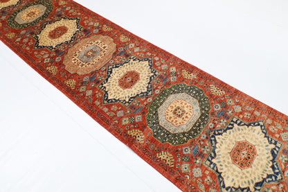 84 x 345 cm | mamluk Runner Design Hand Knotted Veg Dye Wool Afghan Carpet