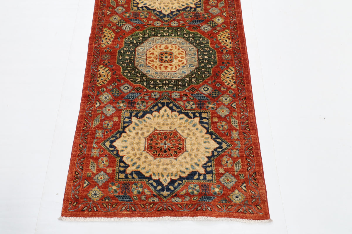 84 x 345 cm | mamluk Runner Design Hand Knotted Veg Dye Wool Afghan Carpet